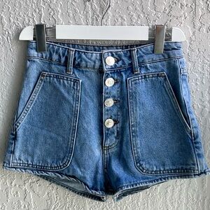 Sandro Blue High Waist Denim Shorts